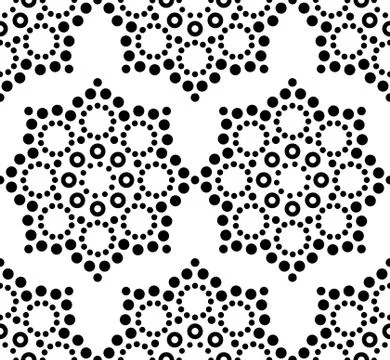 Seamless vector pattern Aboriginal dot painting, Mandala repetitive design Stock Illustration