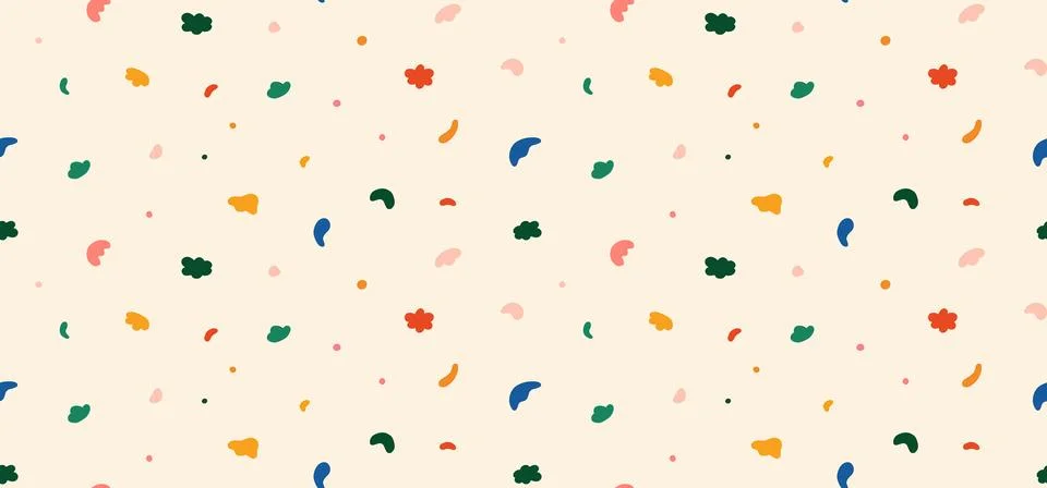 Seamless vector pattern of abstract doodle hand drawn organic shapes. 库存插图