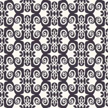 Seamless vector pattern. Abstract ethnic tribal scandi style. Repeating tile Stock Illustration