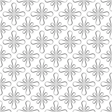 Seamless vector pattern of abstract floral shapes on transparent background Stock Illustration