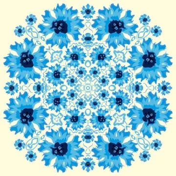 Seamless vector pattern with abstract flowers. Stock-Illustration