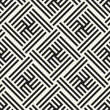 Seamless Vector Pattern. Abstract Geometric Background. Linear Grid Structure. 스톡 일러스트