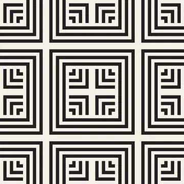 Seamless Vector Pattern. Abstract Geometric Background. Linear Grid Structure. 스톡 일러스트