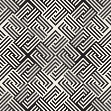 Seamless Vector Pattern. Abstract Geometric Background. Linear Grid Structure. Stock Illustration