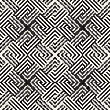 Seamless Vector Pattern. Abstract Geometric Background. Linear Grid Structure Stock Illustration