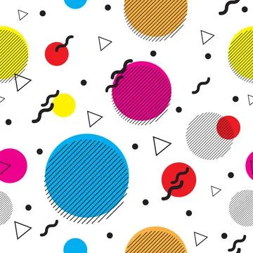Seamless vector pattern abstract geometric shapes circle triangle illustratio Stock Illustration