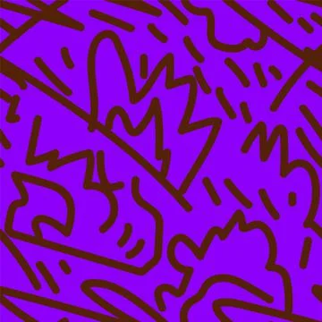 Seamless vector pattern with abstract hand drawn pattern with chaotic wave lines Illustrazione stock