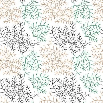 Seamless vector pattern with abstract lines like branches Stock Illustration
