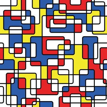 Seamless vector pattern, abstract repeat tile in Mondrian style Illustrazione stock
