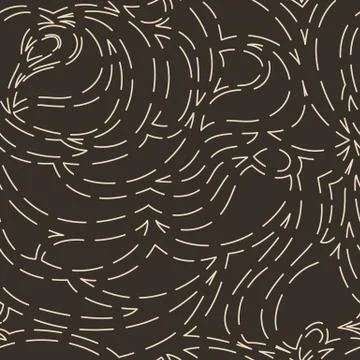 Seamless vector pattern of abstract shapes isolated on a brown dark background Illustration