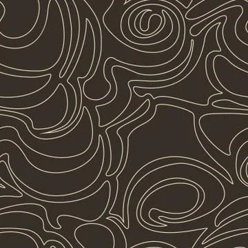 Seamless vector pattern of abstract shapes isolated on a brown dark background Stock Illustration