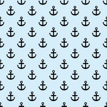 Seamless vector pattern with anchors. vector wallpaper, background textures. Stock Illustration