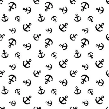 Seamless vector pattern with anchors. vector wallpaper, background textures. Illustrazione stock