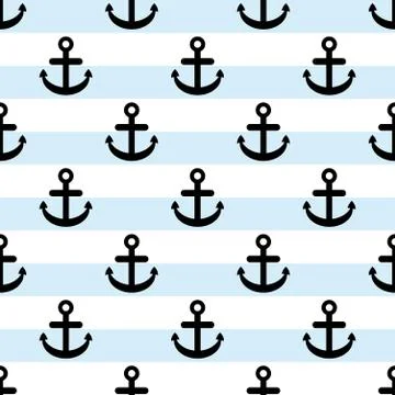 Seamless vector pattern with anchors. vector wallpaper, background textures. Stock Illustration