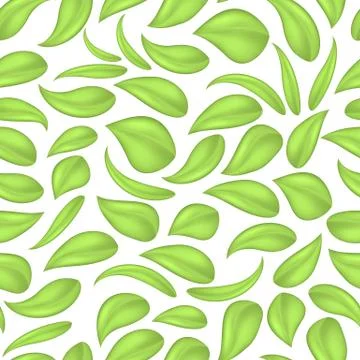 Seamless vector pattern and green succulent leaves in cartoon style. Stock Illustration