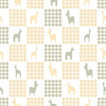 Seamless vector pattern with animals in pastel colors Stock Illustration