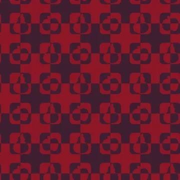 Seamless vector pattern with apple and pear shapes in geometric mosaic layout Stock Illustration