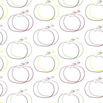 Seamless vector pattern with apple on white background Stock-Illustration