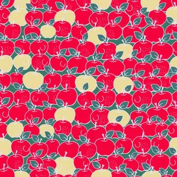 Seamless vector pattern with apples Stock Illustration