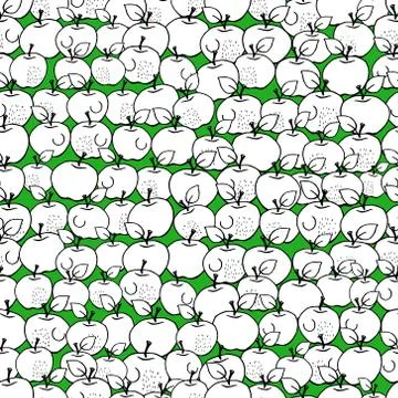 Seamless vector pattern with apples Stock Illustration