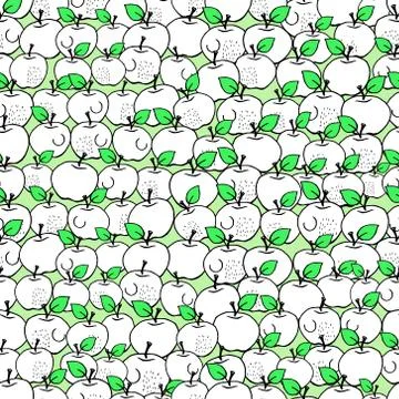Seamless vector pattern with apples Stock Illustration