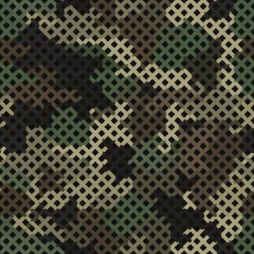 Seamless vector pattern for army fabric and design. Modern spotted forest print Stock Illustration