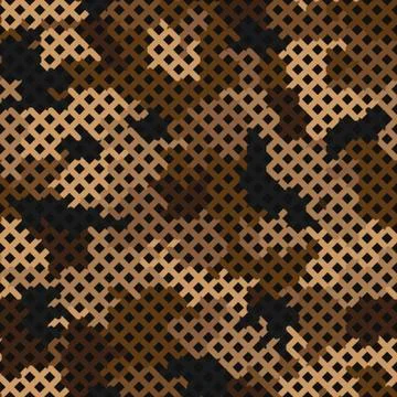 Seamless vector pattern for army fabric and design. Modern spotted desert print Stock Illustration