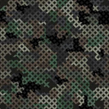 Seamless vector pattern for army fabric and design. Modern spotted forest print Stock Illustration