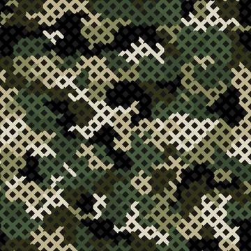 Seamless vector pattern for army fabric and design. Modern spotted forest print Иллюстрация