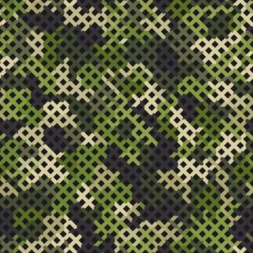 Seamless vector pattern for army fabric and design. Modern spotted forest print Stock Illustration