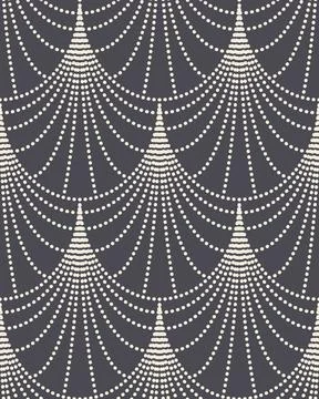 Seamless vector pattern with art deco sunburst formed by white dotted line on a Stockillustratie