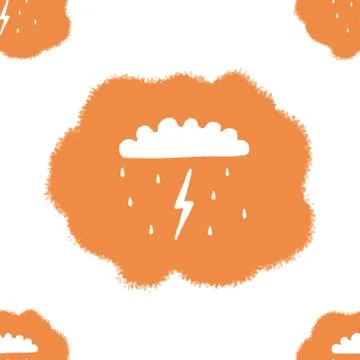 Seamless vector pattern of autumn halloween elements. Stock Illustration