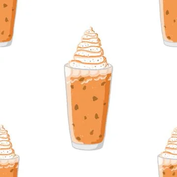 Seamless vector pattern of autumn halloween elements. Stock Illustration