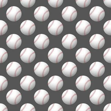 Seamless vector pattern background with elements of baseballs. Stock Illustration
