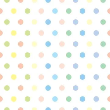 Seamless vector pattern background. Pastel colorful polka dots Stock Illustration