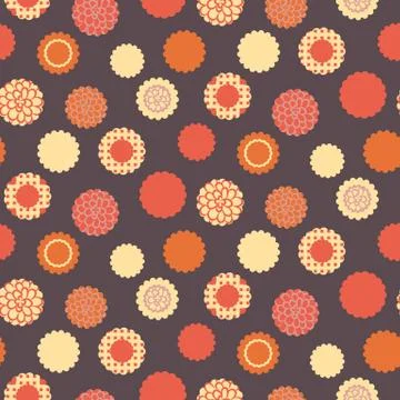 A seamless vector pattern background with top viev of pastel colored mooncakes. Illustrazione stock