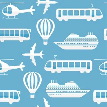 Seamless vector pattern background transport Stock Illustration