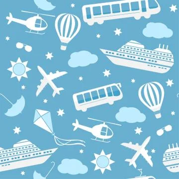 Seamless vector pattern background travel Stock Illustration