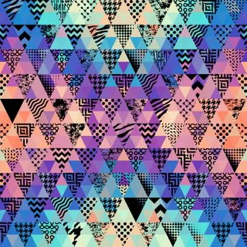 Seamless vector pattern background of a triangles. Illustrazione stock