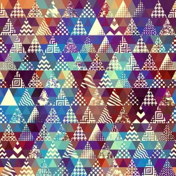 Seamless vector pattern background of a triangles. 스톡 일러스트