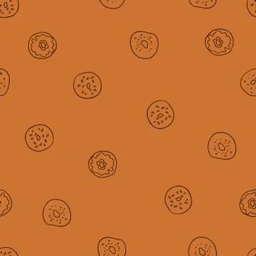 Seamless vector pattern with bagels Illustrazione stock