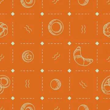 Seamless vector pattern with bakery products Stock Illustration