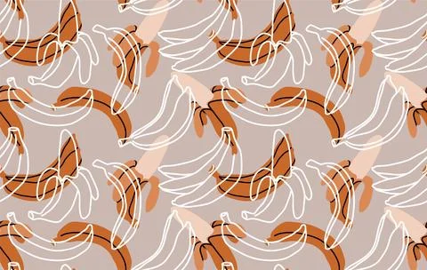 Seamless vector pattern with bananas Stock Illustration