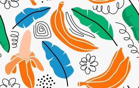 Seamless vector pattern with bananas Stock Illustration