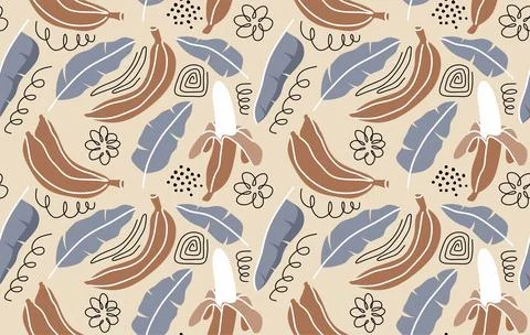 Seamless vector pattern with bananas Stock Illustration