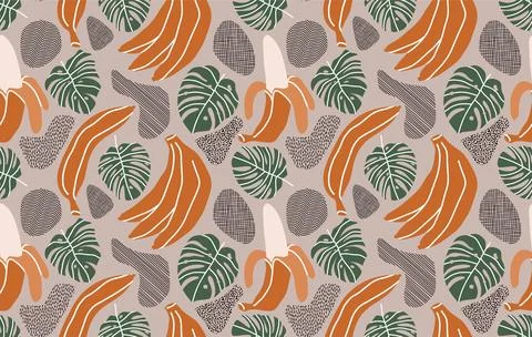 Seamless vector pattern with bananas イラスト素材