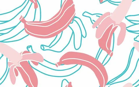 Seamless vector pattern with bananas Illustrazione stock