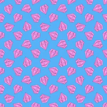 Seamless vector pattern with beauty pink diamonds Illustrazione stock