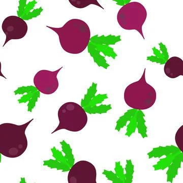 Seamless vector pattern with beets. Beetroot repeating pattern. 库存插图