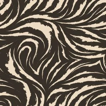 Seamless vector pattern of beige brush strokes or paints. Grunge texture for Stock Illustration